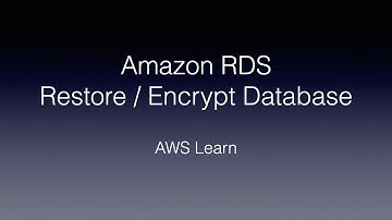 How to encrypt unencrypted RDS DB?