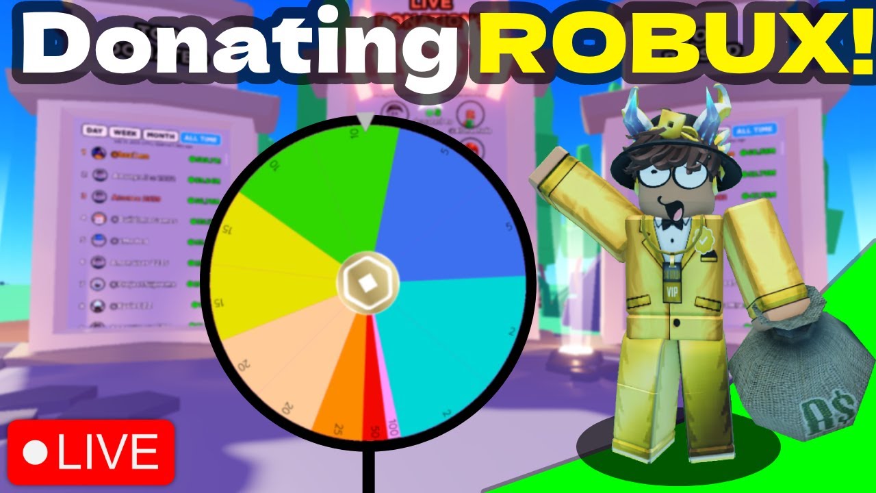 🔴PLS DONATE LIVE 💸 SPIN THE WHEEL FOR 100+ ROBUX! 💰 DONATING ROBUX TO ...