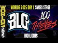 BLG vs 100T Highlights | LoL Worlds 2025 Day 1