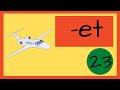 Word Families Set 23 -et CVC words Phonics Teach Your Child To Read with Common Word Endings