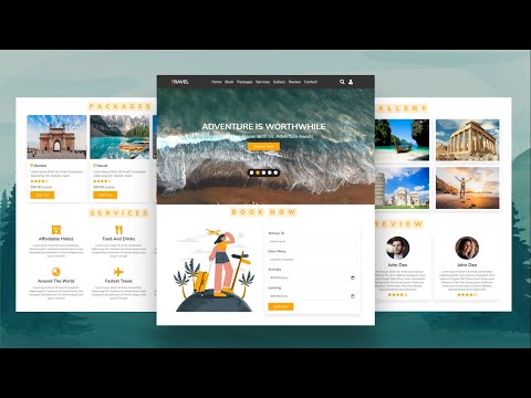 Create A Responsive Tour U0026 Travel Agency Website Design Using HTML / CSS / JAVASCRIPT | Step By Step