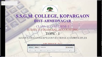 B.COM- I FINANCIAL ACCOUNTING LECTURE - I  MARATHI LANGUAGE