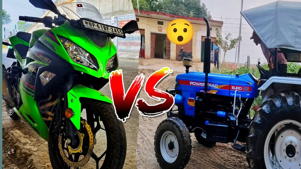 Ninja 300 vs tractor |😯 ninja ki power bilkul fire 🔥|#vlog #motovlog #tractor #vs