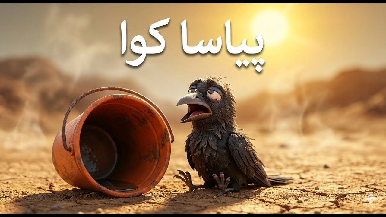 Piyasa Kawa – Thirsty Crow Story for Kids | Moral Story in Roman Urdu | 3D Animated Kids Video