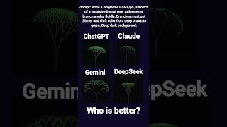 ChatGPT vs Claude vs Gemini vs DeepSeek ( p5.js Fractal Tree ) #chatgpt #gemini