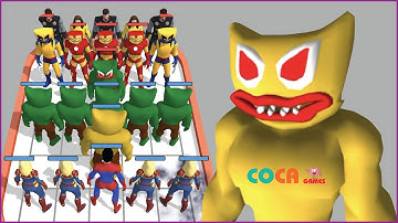 Superhero Monster Merge Master: Funny Game All Levels (iOS,Android) Part 9 - ONE EYE Monster