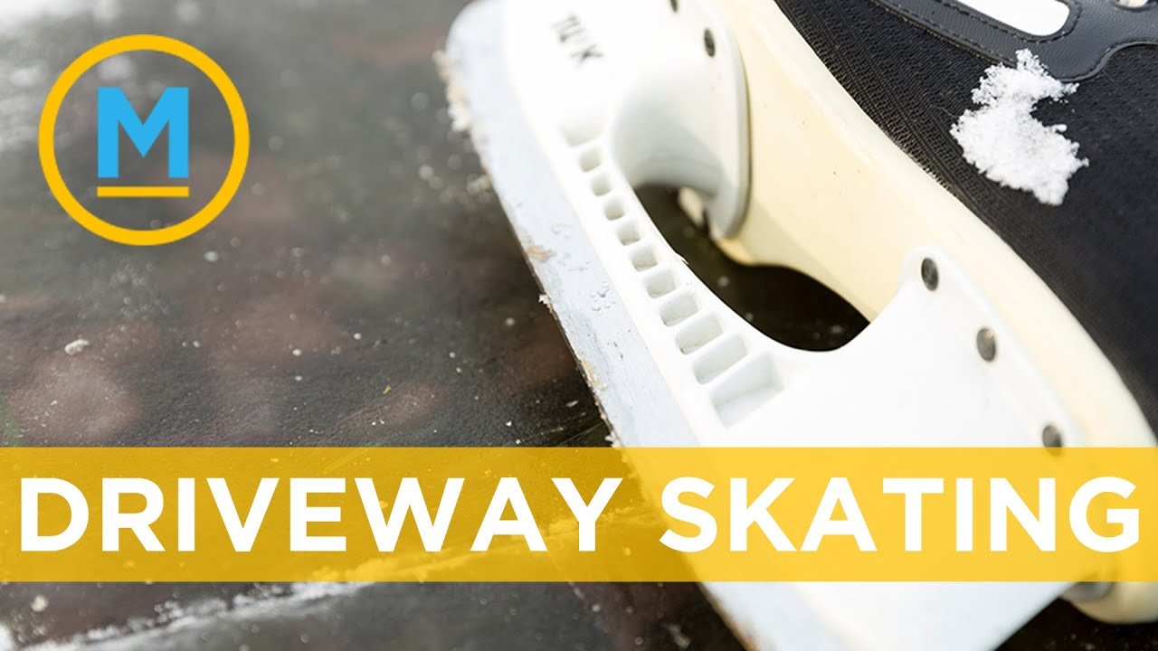 This brilliant guy wore skates while he was salting his driveway | Your Morning - YouTube