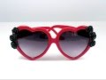Red Embellished Heart Shaped Sunglasses with Black Roses Red Embellished Heart Shaped Sunglasses with Black Roses