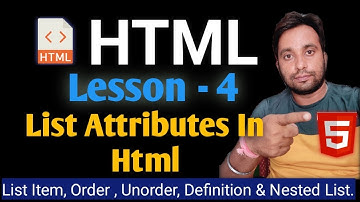 List of attributes in HTML || Definition List in HTML in Hindi
