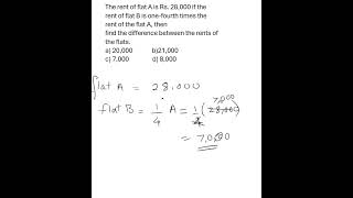 Find the difference between the rent of flat A and B #fractionstricks #algebraclass8