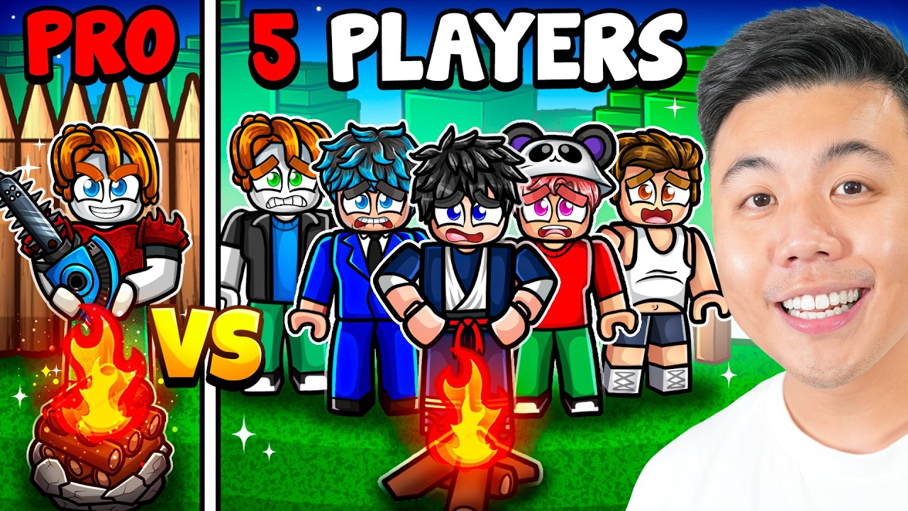 1 Pro Vs 5 YouTubers In 99 Nights In The Forest