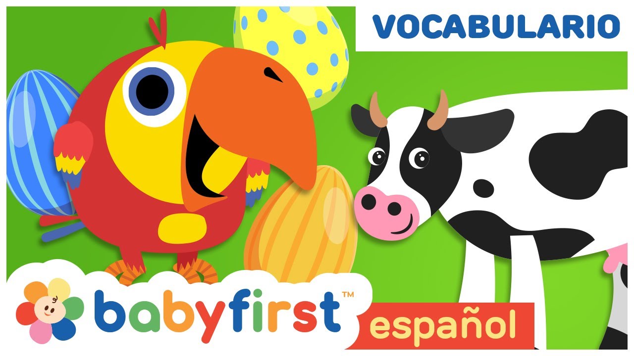 Aprende Animales con Larry Huevos Sorpresa | Nuevas palabras para niños | BabyFirst TV Español