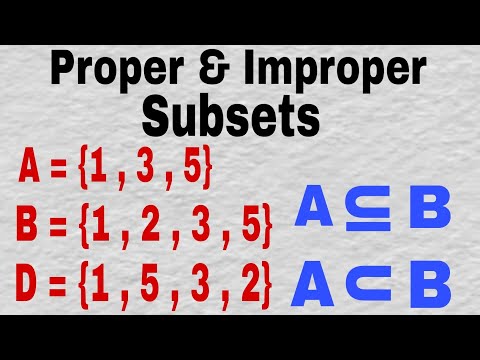 Proper and Improper Subsets | Set Theory | Examples