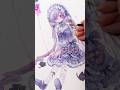 【イラストメイキング】透明水彩でガラクタの少女を描く【Water color painting】#shorts #イラストメイキング #透明水彩 #watercolor