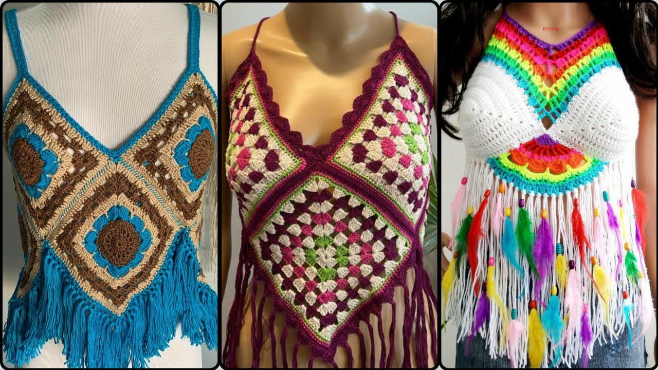 Beach Vacation Blouse Women Clothing Crocheted Stitching Tassel Bikini Cover Up Blouse Dress