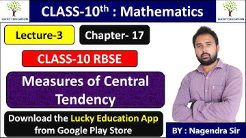 Class 10 Math Chapter 17 || Measures of Central Tendency  || RBSE || Mathematics || Part-3