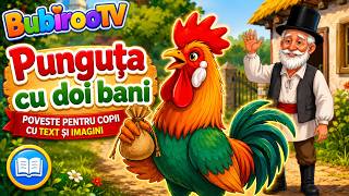 🐓 Punguța cu Doi Bani | Poveste pentru Copii cu Text și Imagini | BubirooTV