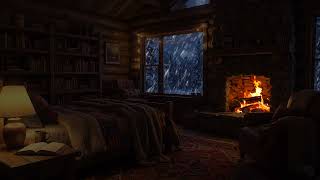 🌨️ Wind Through the Snow, Fire in the Hearth 🔥 Cozy Winter Sounds for Study