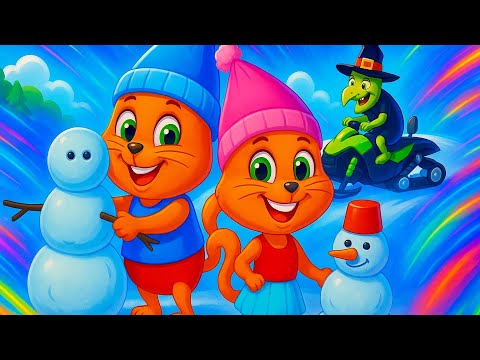 Cats Family in English - WHAT’S INSIDE THE SNOWMAN? 😲☃️ Cartoon for Kids 4K