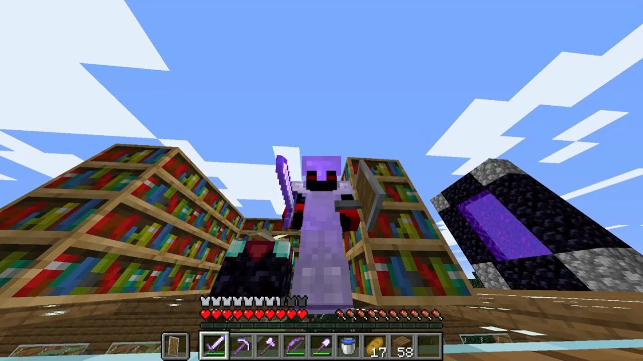 I enchanted my armor and tools in my new house .... Minecraft survival ...