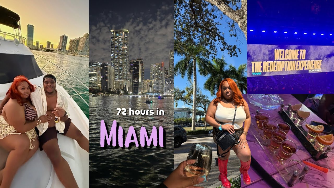 Miami travel vlog 🌴 boat night, rod wave concert, lit brunch + more 