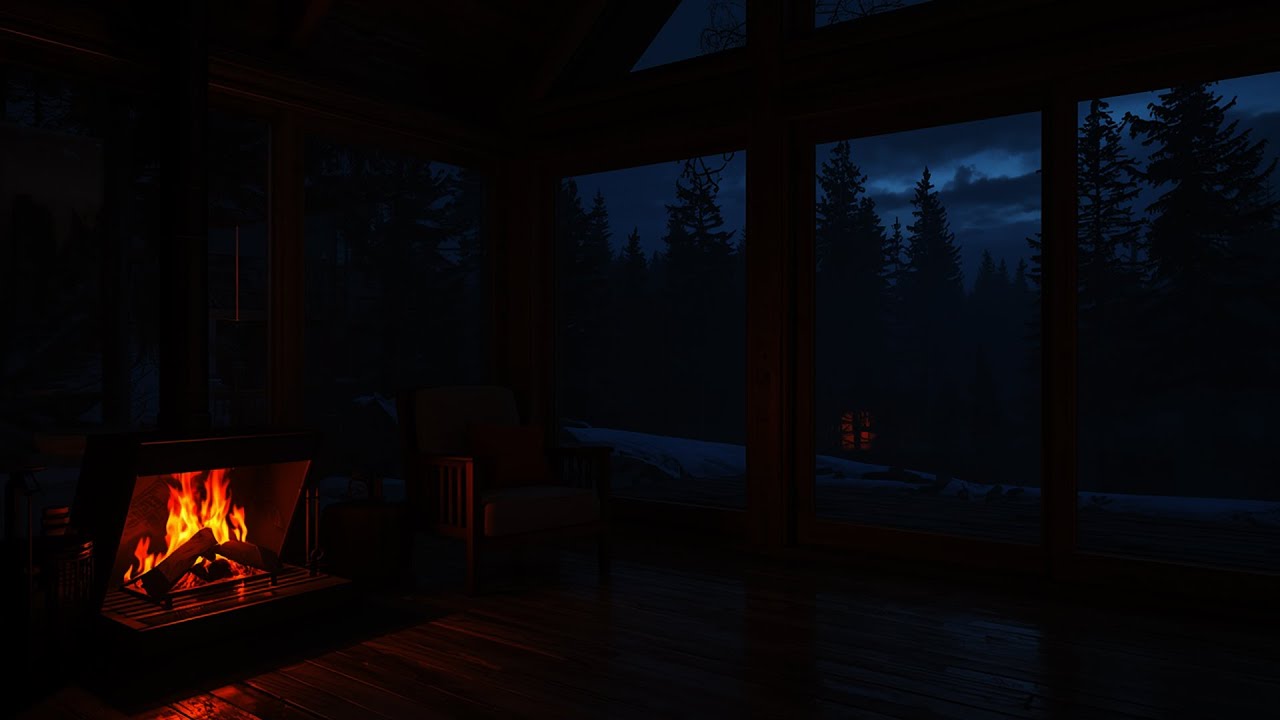 Cozy Rain & Crackling Fireplace Sounds | 3 Hours of Deep Sleep, Relaxation & Stress Relief 🌧🔥