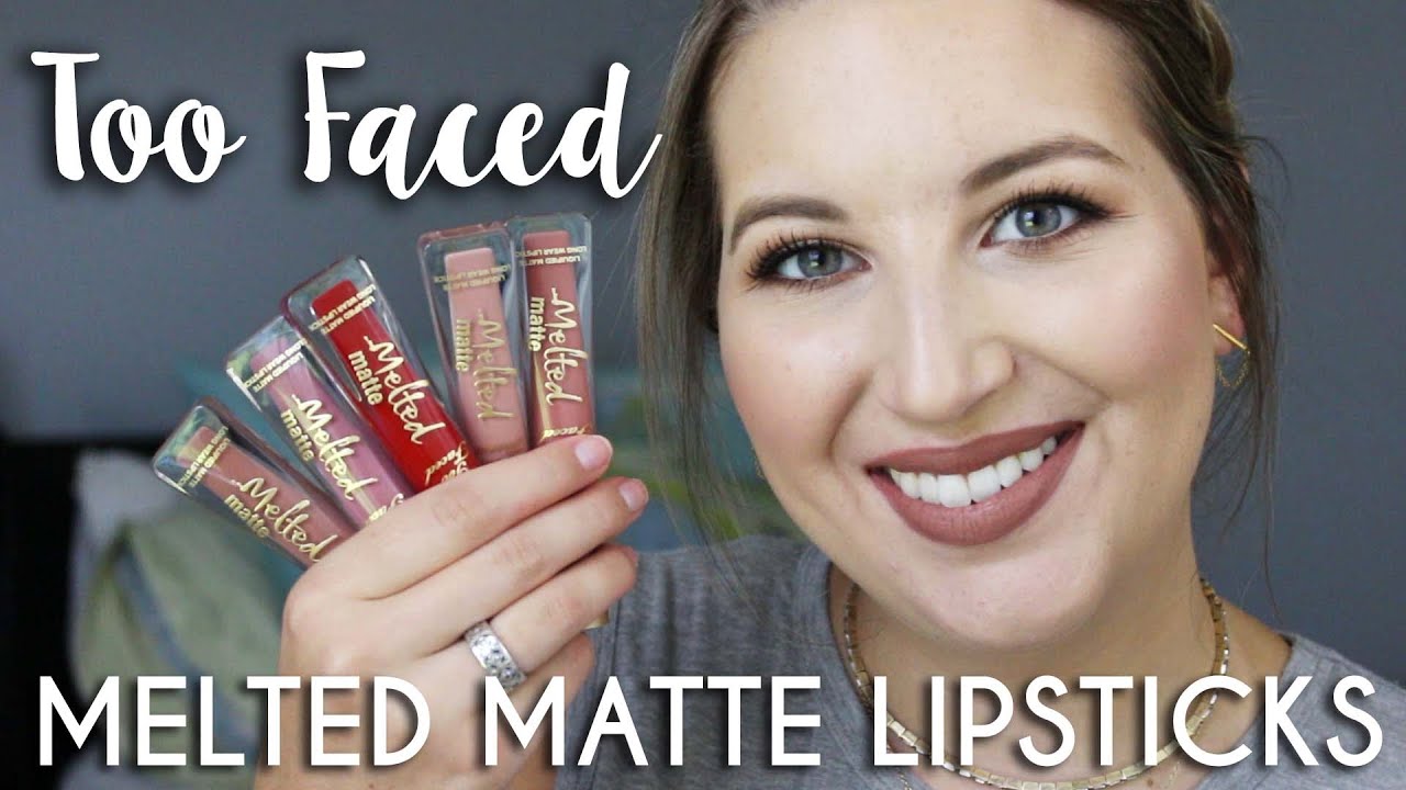 Too Faced Melted Matte Liquified Lipstick | Lip Swatch + Review - YouTube