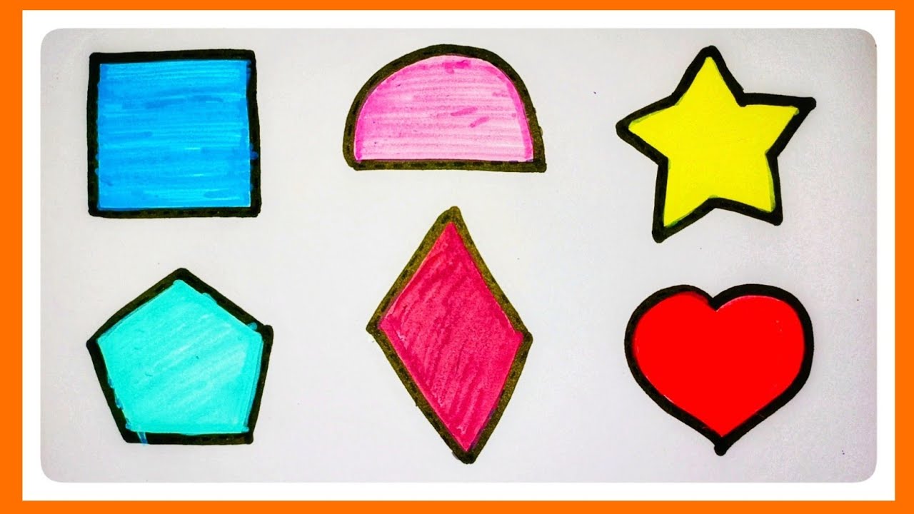 Learn to draw 2d Shapes, Colors for kids | Toddler Learning videos, shapes song, educational video