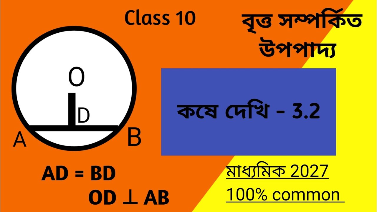 Class 10 । বৃত্ত সম্পর্কিত উপপাদ্য । কষে দেখি 3.2 (Part 1) । Math । Avijit ।