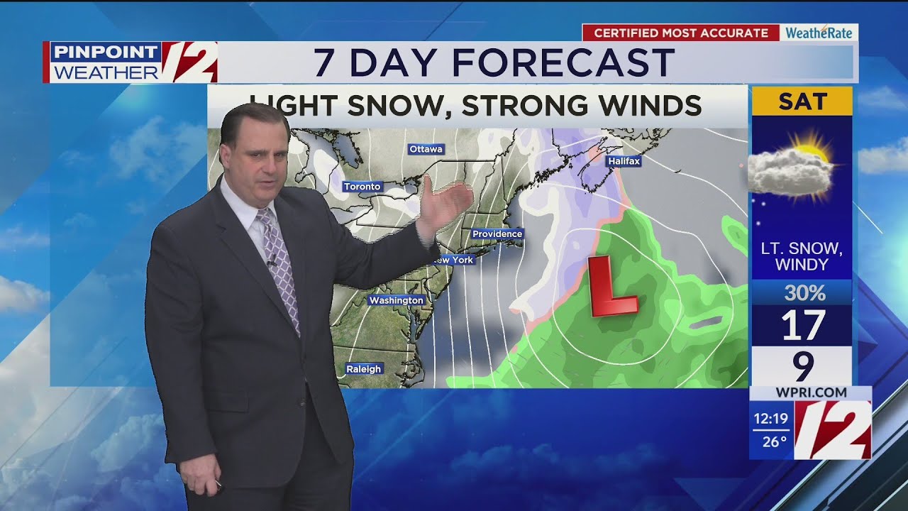 WPRI 12 Weather Forecast for 2/2/26: Not as cold during the work week ...