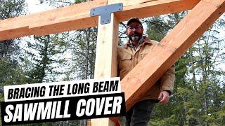 Post and Long Beam Bracing // Sawmill Shed Build // Woodland Mills Sawmill // Homemade Lumber