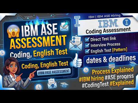 😱IBM ASE Assessment Mails | IBM Coding Assessment | IBM Hiring Process | Coding , English Test