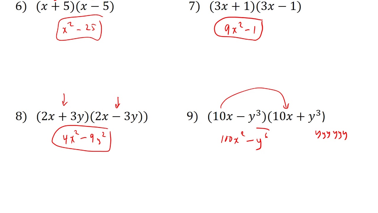 S2 V1 6 Multiply Binomials And Diff Of Squares YouTube S2 v1 6 multiply binomials and diff of squares youtube
