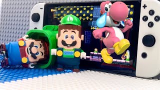 Lego Mario and Luigi enter the Nintendo Switch game to rescue Yoshi. Let's see if they can save her.