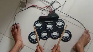 Drum Digital Portable 7 Pad Samples Roll Built-In Metronome G3002