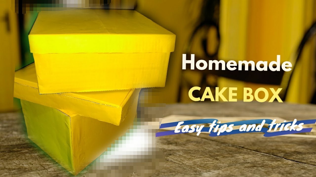 How to make cake box at home with cardboard easily Cake box DIY