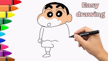 How to draw ShinChan step by step || Color Drawing Shin-Chan Nohara yo yo
