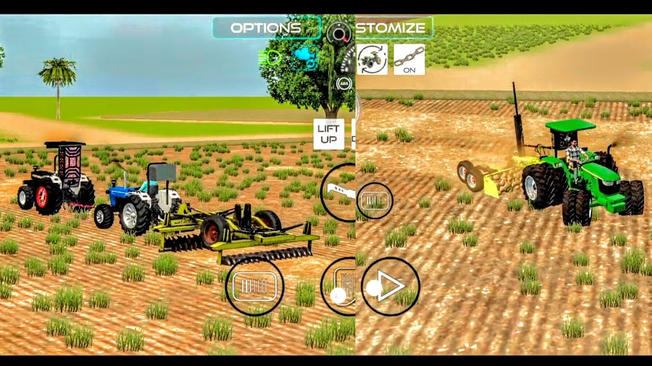 3 tractor sowing seeds in field with heavy implements tractor videos