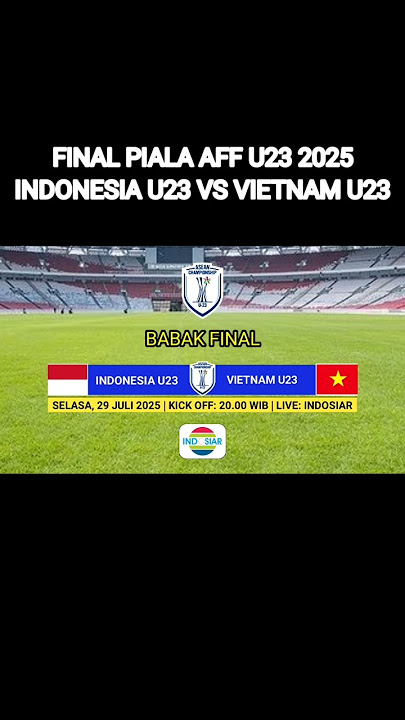 Jadwal final piala aff u23 2025 Indonesia vs Vietnam