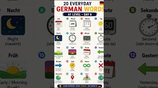 20 new German words every day - Day 6 #GermanWords #Deutsch #YouTubeShorts