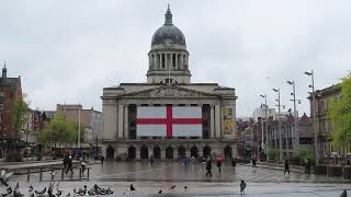 The biggest  ENGLAND Flag, Nottingham, Mon 22 Apr 24.