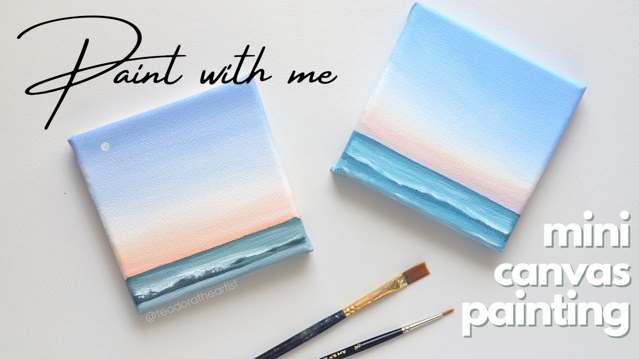 Easy 10 Minute Painting Ideas  Mini Canvas Painting - Seascape