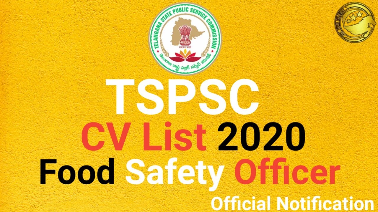 TSPSC Food Safety Officer CV List  2020 ll TSPSC FSO CV List 2020 ll How to Check CV List
