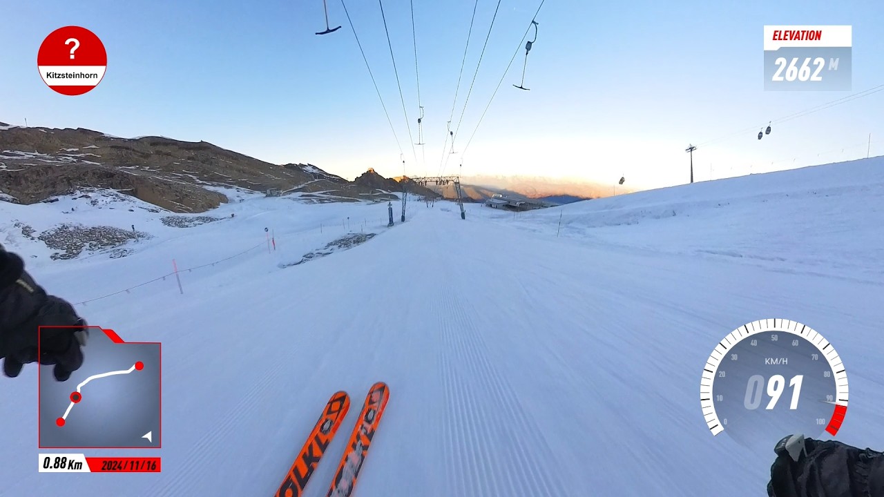 Kitzsteinhorn | Last run of the day | Topspeed 93KM/H | 2.40 KM 