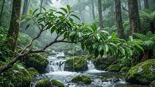 Засыпайте за 3 минуты 🌧️ Звуки сильного дождя и журчащего ручья для глубокого сна
