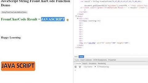 TAMIL STRINGS FROMCHARCODE METHOD IN JAVASCRIPT DEMO