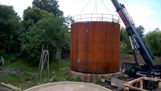 Перемещение резервуара для хранение светлых нефтепродуктов РВС -400 на новый фундамент.