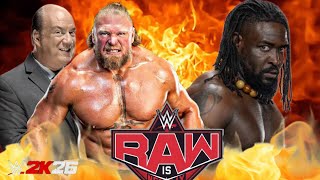 Brock lesnar Vs Oba Femi WWE Raw Full Highlights gameplay 4K Simulation 