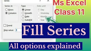 Excel Fill Series Tutorial Day Month Year Weekdays Linear Growth #excel #exceltutorial #excelseries