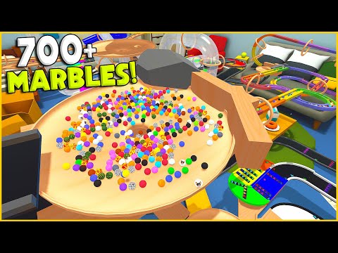 RACING Hundreds of MARBLES On A ENORMOUS Track! - Marble World